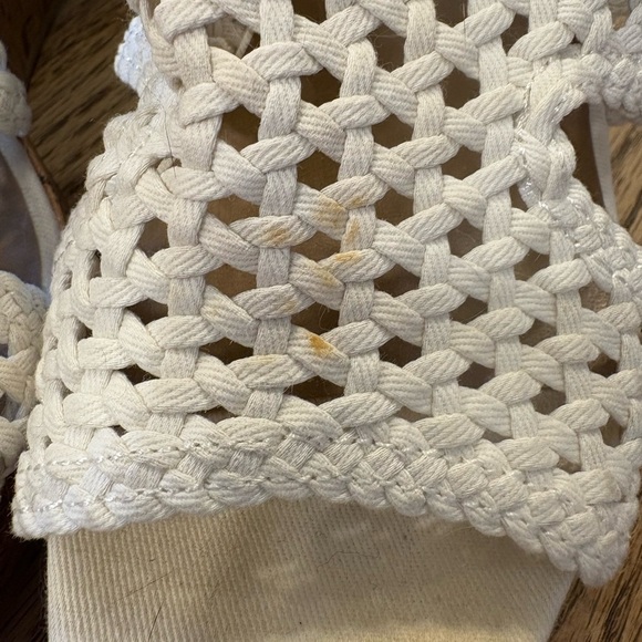 Sonoma Taffy white woven open toe wedge cork heel sandals size 8M - Picture 12 of 13